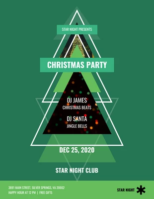 premium  Template: Weihnachts-Event-Flyer mit geometrischem Baum
