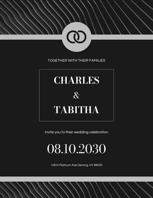 Free  Template: Black And Silver Simple Formal Invitation