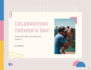Free  Template: Beige crème Ccolorful célébrant la présentation de la fête des pères