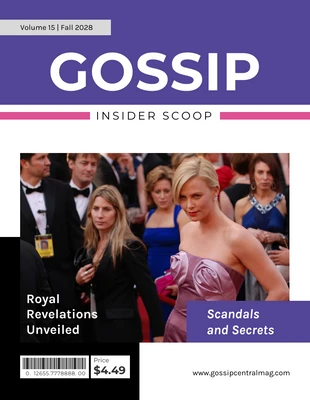 Free  Template: Couverture du magazine Gossip au design minimaliste