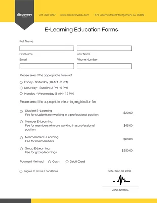 business  Template: Formulários Educacionais Preto e Amarelo