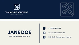 Navy And White Professional Modern Business Card - Seite 2