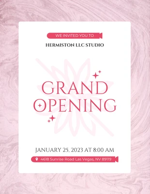 Baby Pink Grand Opening Flyer