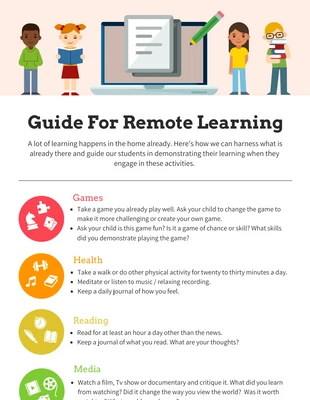 Free  Template: Guide For Remote Learning Infographic