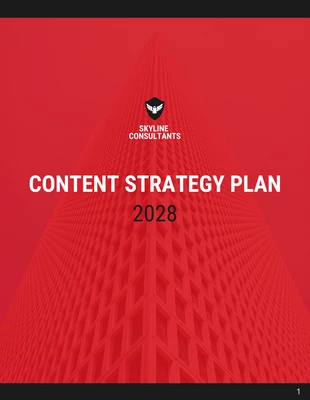 premium  Template: Roter Strategieplan für Inhalte