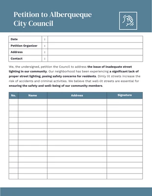 business  Template: Simple Blue Petition Form