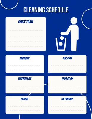 Free  Template: Blue Simple Cleaning Schedule Template