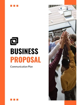 Free  Template: Planos de comunicação de propostas comerciais minimalistas modernos em branco e laranja