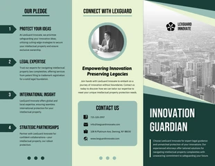 Free  Template: Green Intellectual Property Protection Tri-fold Brochure