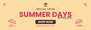 Free  Template: Amarillo y rojo Estética minimalista Especial vacaciones de verano Banner