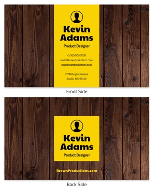 premium  Template: Wood Yellow Personal Business Card