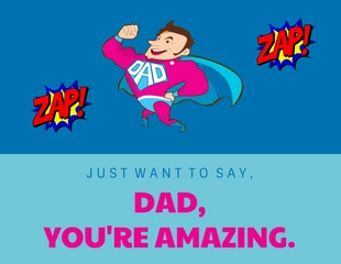 Free  Template: Cartão do Dia dos Pais do Superman Amazing