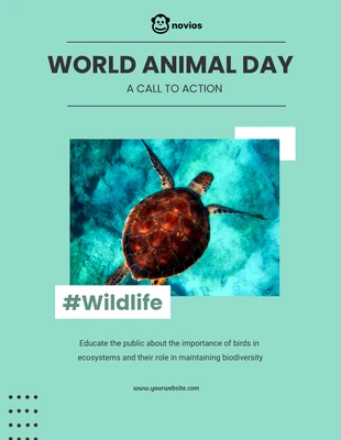 Free  Template: Folheto verde do Dia Mundial dos Animais