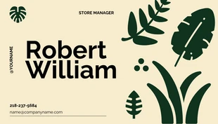 Cream and Green Nature Vector Leaf Business Card - صفحة 2