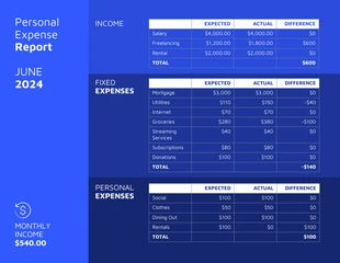 Free  Template: Personal Expense Report Template