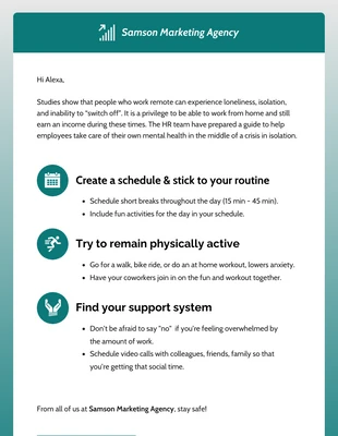 Free  Template: Newsletter via e-mail della Guida alla salute e al benessere