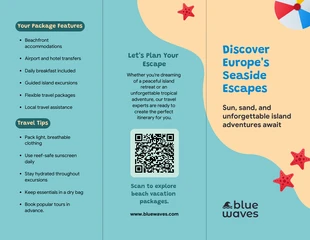 premium Template: Brochure di viaggio pieghevole sull'Europa