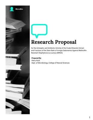 Free  Template: White and Teal Research Proposal Template