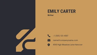 Dark Grey And Brown Modern Professional Writer Business Card - page 2