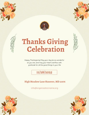Free  Template: Chocolate Invented Thanksgiving Simple Design