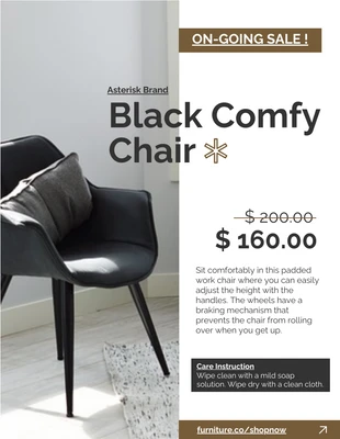Free  Template: Cartel publicitario de muebles minimalistas blancos