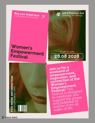 Free  Template: Modelo de pôster do Pink College Festival