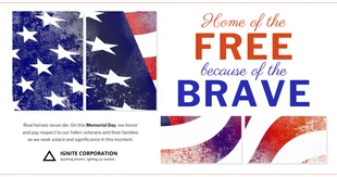 Free  Template: Tributo aziendale al Memorial Day: citazione ispiratrice Post su Facebook