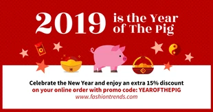 premium  Template: Online Promo Chinese New Year Facebook Post