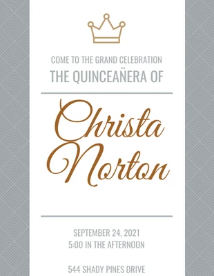 Free  Template: Invitation Quinceanera Couronne