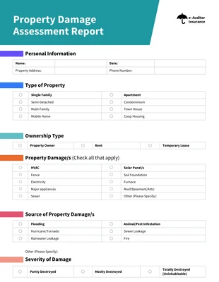 Free  Template: Insurance Damage Report Template