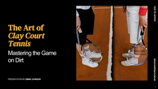 Free  Template: Dark Orange Clay Court Tennis Presentation