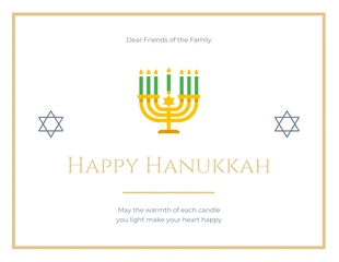 Free  Template: Tarjeta de Hanukkah de oro simple