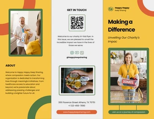 business  Template: Brochure à trois volets caritative jaune et verte