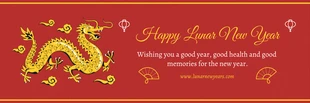 Free  Template: Banner de feliz año nuevo lunar clásico rojo y amarillo