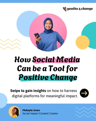 Free  Template: Colorful Social Impact Marketing Carousel Post Template