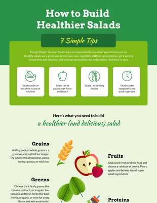 Free  Template: Infografiken zu gesunden Salaten