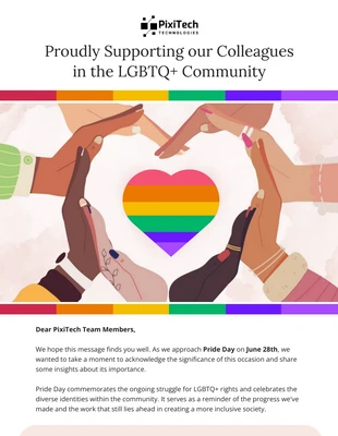 premium and accessible Template: Correo electrónico inclusivo para el boletín informativo del Día del Orgullo LGBTQ+