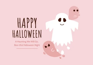 Free  Template: Suave rosa lindo fantasmas de Halloween
