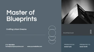 business  Template: Modelo do PowerPoint - arquiteto azul escuro simples e moderno