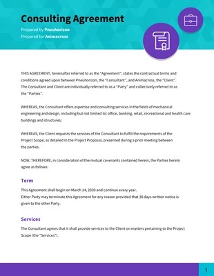 premium  Template: Teal Consulting Agreement