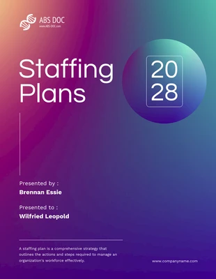 Free  Template: Colorfull Gradient Company Staffing Plans