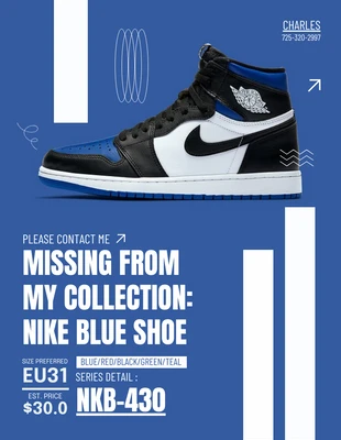 Free  Template: مجموعة الأحذية المفقودة الزرقاء الحديثة