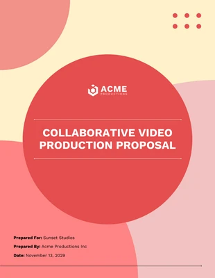 premium  Template: قالب اقتراح إنتاج الفيديو التعاوني