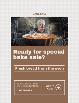 Free  Template: نشرة إعلانية بسيطة لبيع الخبز باللونين الكريمي والبني