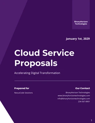 Free  Template: Cloud Service Proposals