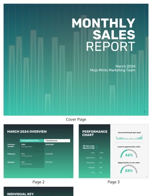 business and accessible Template: Relatório mensal de vendas de marketing da Gradient