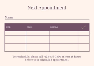 Purple And Light Yellow Pastel Minimalist Aesthetic Appointment Card - Pagina 2