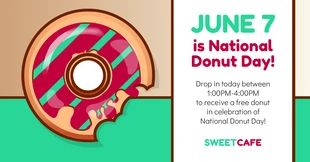 premium  Template: Post promocional del Día Nacional del Donut en Facebook