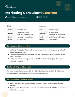 business  Template: Marketing Consultant Contract Template
