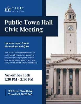 business  Template: Town Hall Meeting Flyer Template